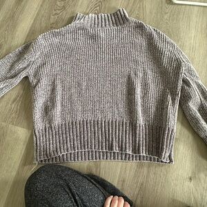 Gray Ribbed Women's Sweater